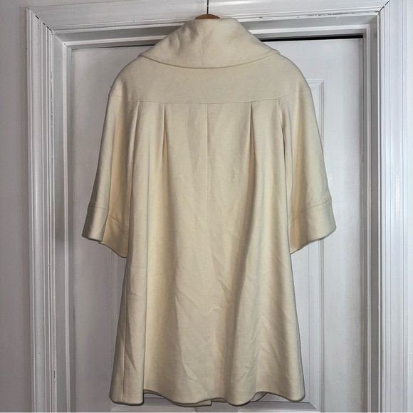 Nine West Swing Coat Wool 3/4 Sleeve Ivory 4 Rare Ad or Photoshoot Sample! White - Picture 4 of 7